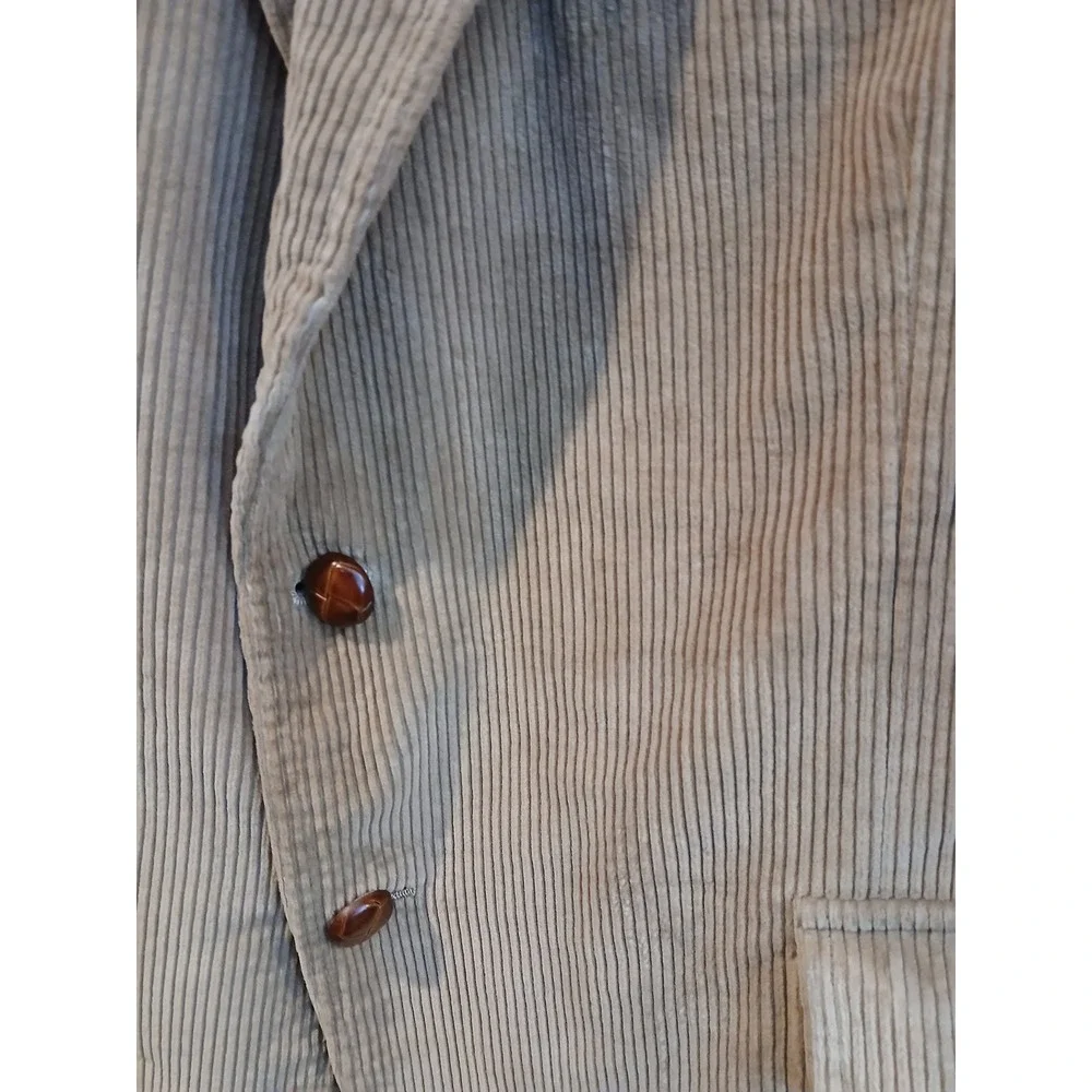 Austin Manor 44R Tan Corduroy Blazer Mens Jacket Elbow Patches Sport Coat
